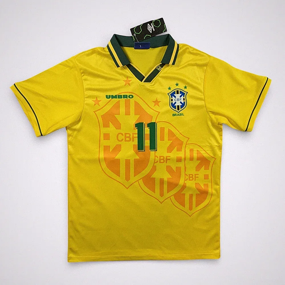 Romario #11 Brazil 1994 World Cup Home Jersey – Men’s Retro Soccer Shirt - NEW
