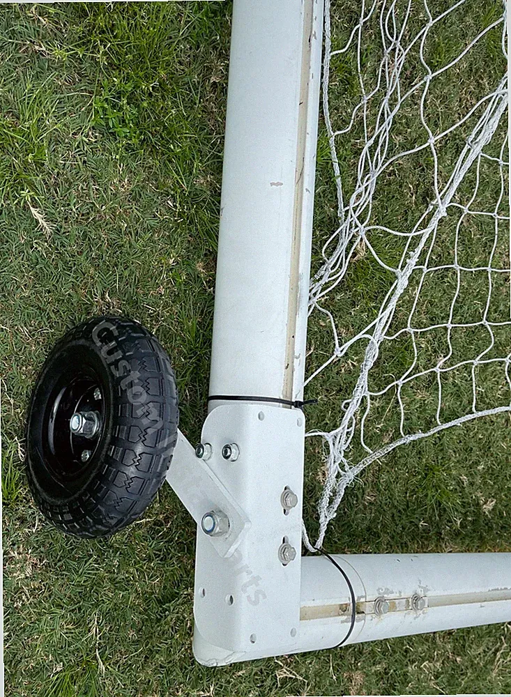 Rotating Steel Solid Rubber Wheel Mount Kit Portable Soccer Goal Fits Kwik Club