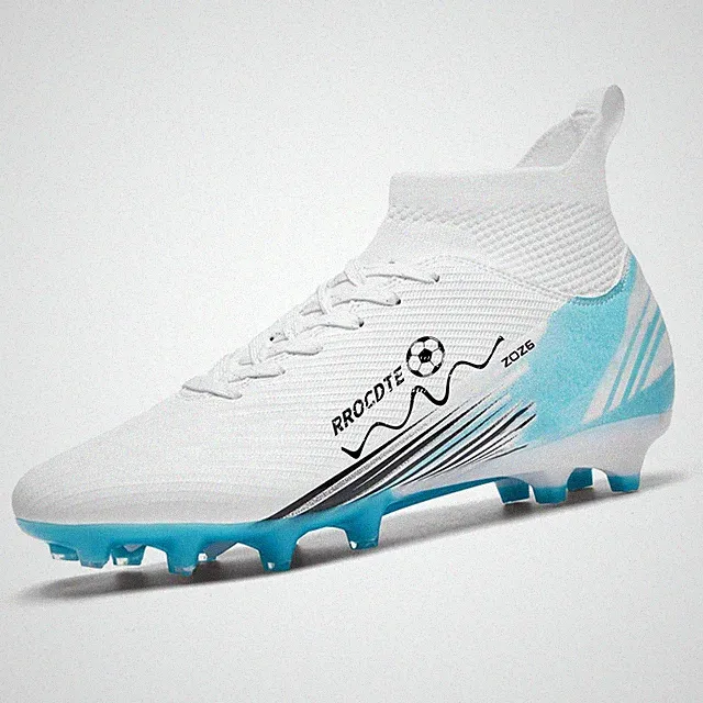 RROCDTE Soccer Shoes for Mens Womens High Top AG Long Spikes Students Game Sp...
