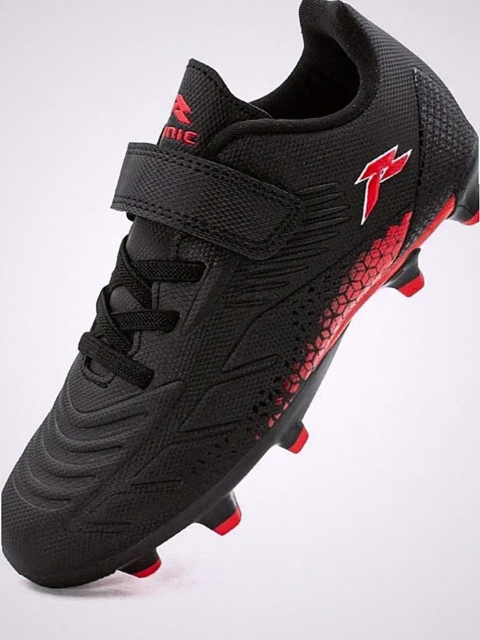 RUJIC Bravo VLC1 KIDS Soccer Cleats SIZE 3 BLACK/RED NEW