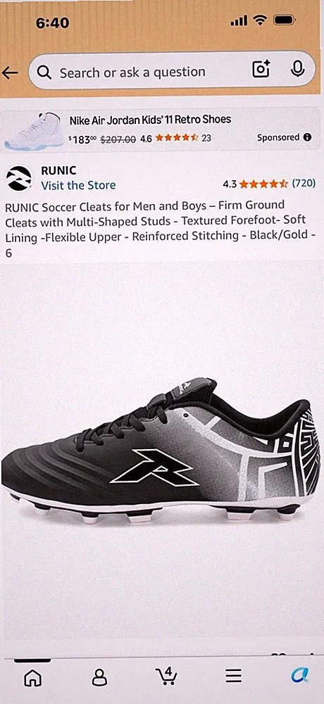 Runic Brand Mens Soccer Cleats. Size 10.5. Brand New Still In The Box.