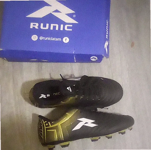 Runic Youth Soccer Cleats Black/Gold with Original Box