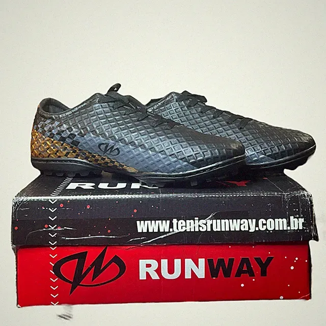 Runway Athletic Firm Ground Soccer Shoes Mens Sz 10.5 Black Synthetic Grass NIB