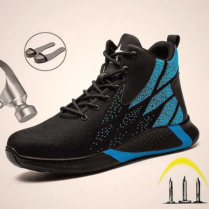 Safety Work Shoes for Men Anti-Smashing Steel Toe Hiking Outdoor Construction