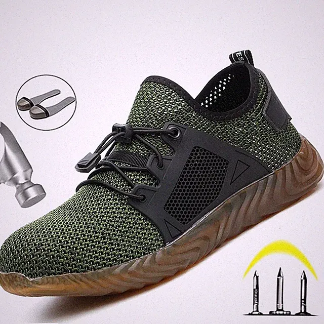 Safety Work Shoes Indestructible Men Sneakers Puncture-Proof Steel Toe Boots