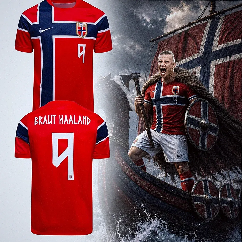 SALE!! BRAUT HAALAND #9 ALL OVER PRINT SOCCER JERSEY ALL SIZE