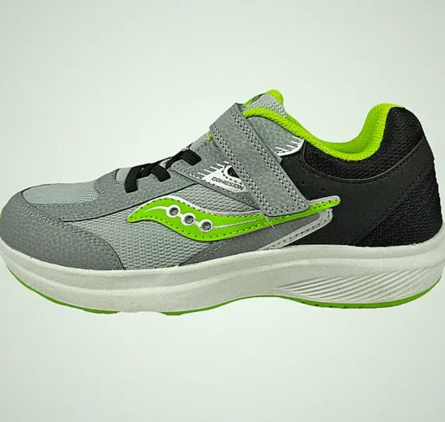Saucony Kinvara Kids Shoes Size 6.5 W Wide Grey Black Green School Sneakers New
