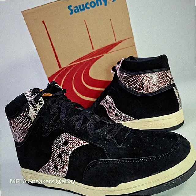 Saucony x Packer US 11.5 Men's Black Snakeskin Suede Retro Hangtime 70127 1 NIB
