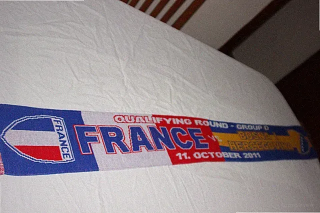 Scarf Football From The 2011 Match Between The France And Bosnia National Teams