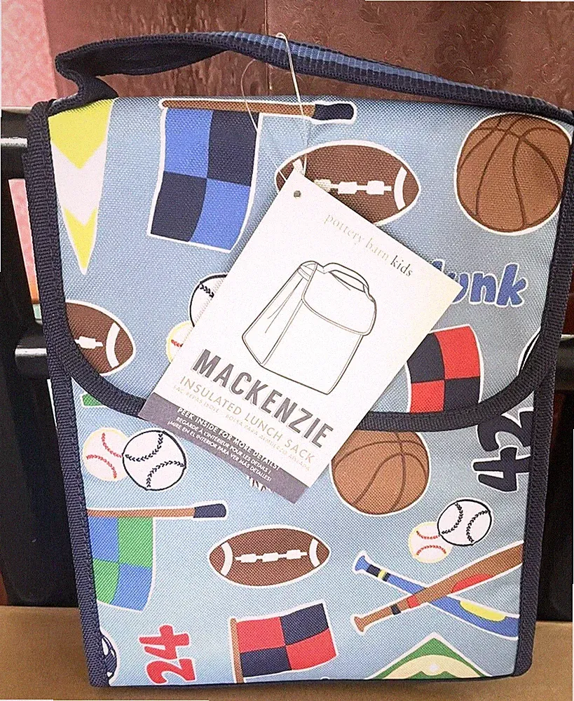 School Disney Pottery Barn Sport Soccer Baseball Gift party LUNCH BOX BAG boy .