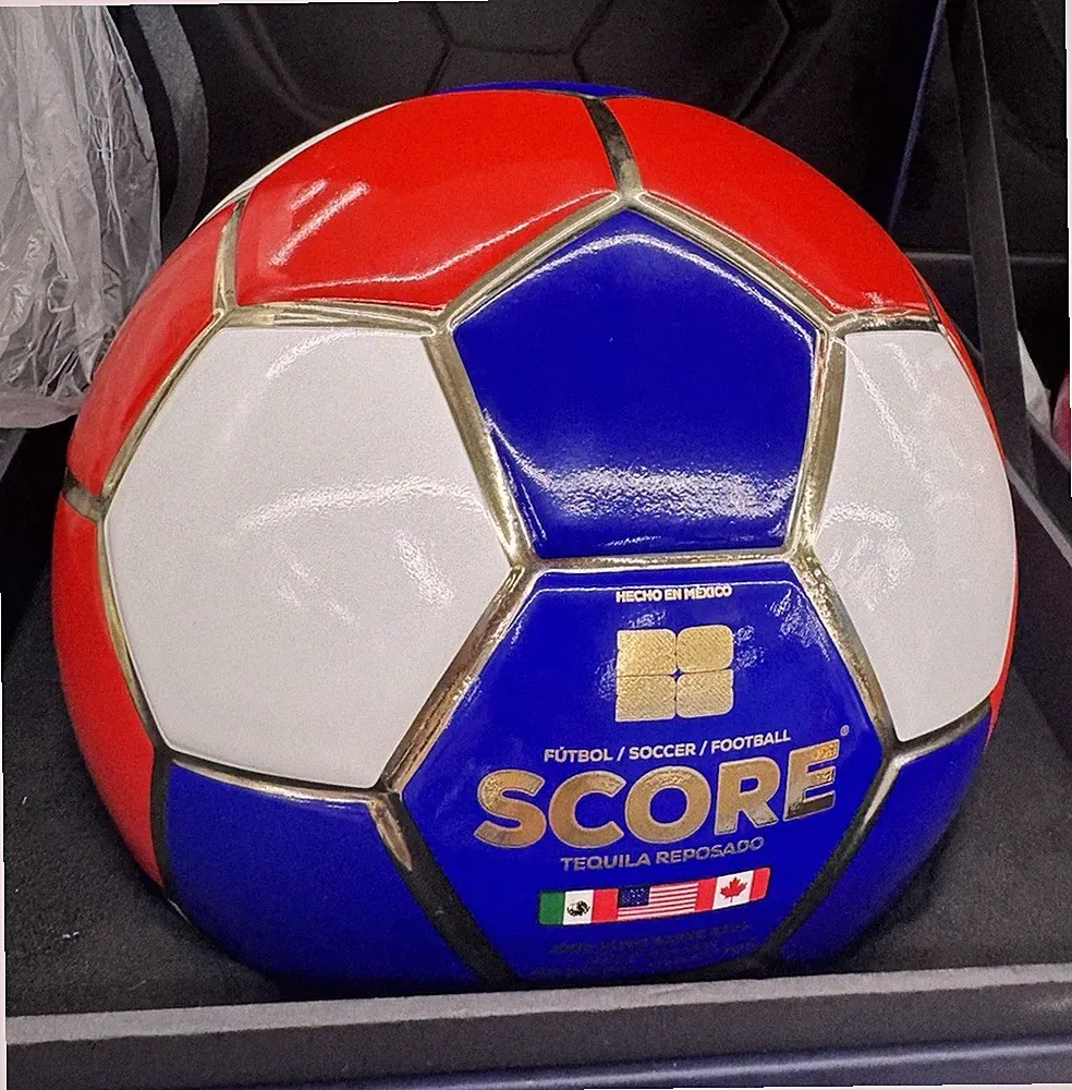 SCORE Tequila Reposado Soccer Ball Red White Blue "Mexico" in Box