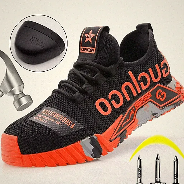 Security Work Sneakers Steel Toe Men Safety Shoes Puncture-Proof Boots Footwear