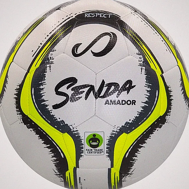 SENDA Amador Training Soccer Ball, Fair Trade Certified, White/Orange, Size 4