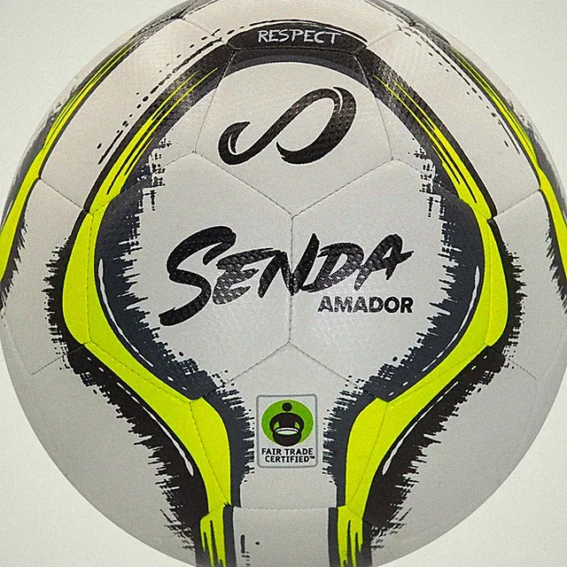 SENDA Amador Training Soccer Ball, Fair Trade Certified, White/Yellow, Size 3