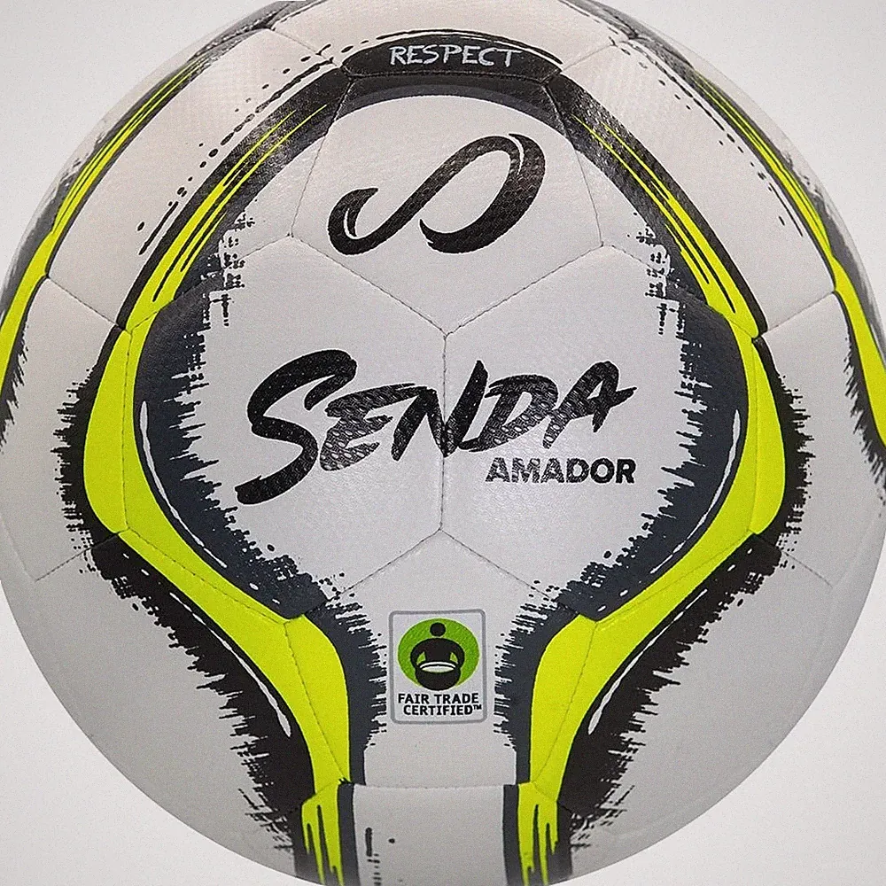 SENDA Amador Training Soccer Ball, Fair Trade Certified, White/Yellow, Size 4...