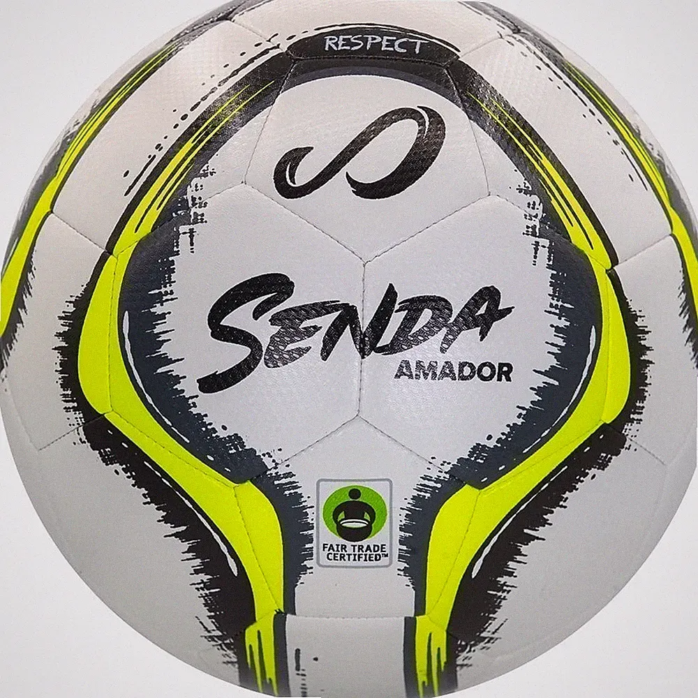 SENDA Amador Training Soccer Ball, Fair Trade Certified, White/Yellow, Size 4...