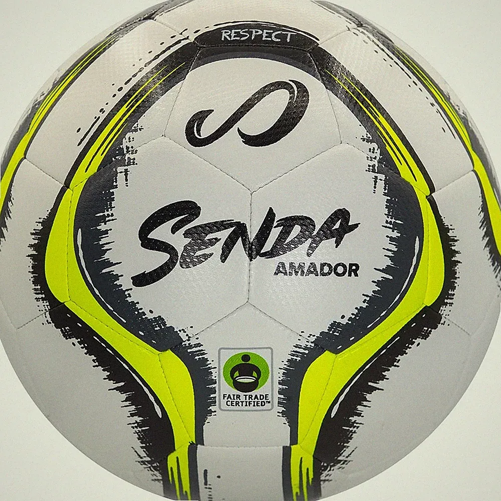 SENDA Amador Training Soccer Ball, Fair Trade Certified, White/Yellow, Size 5...