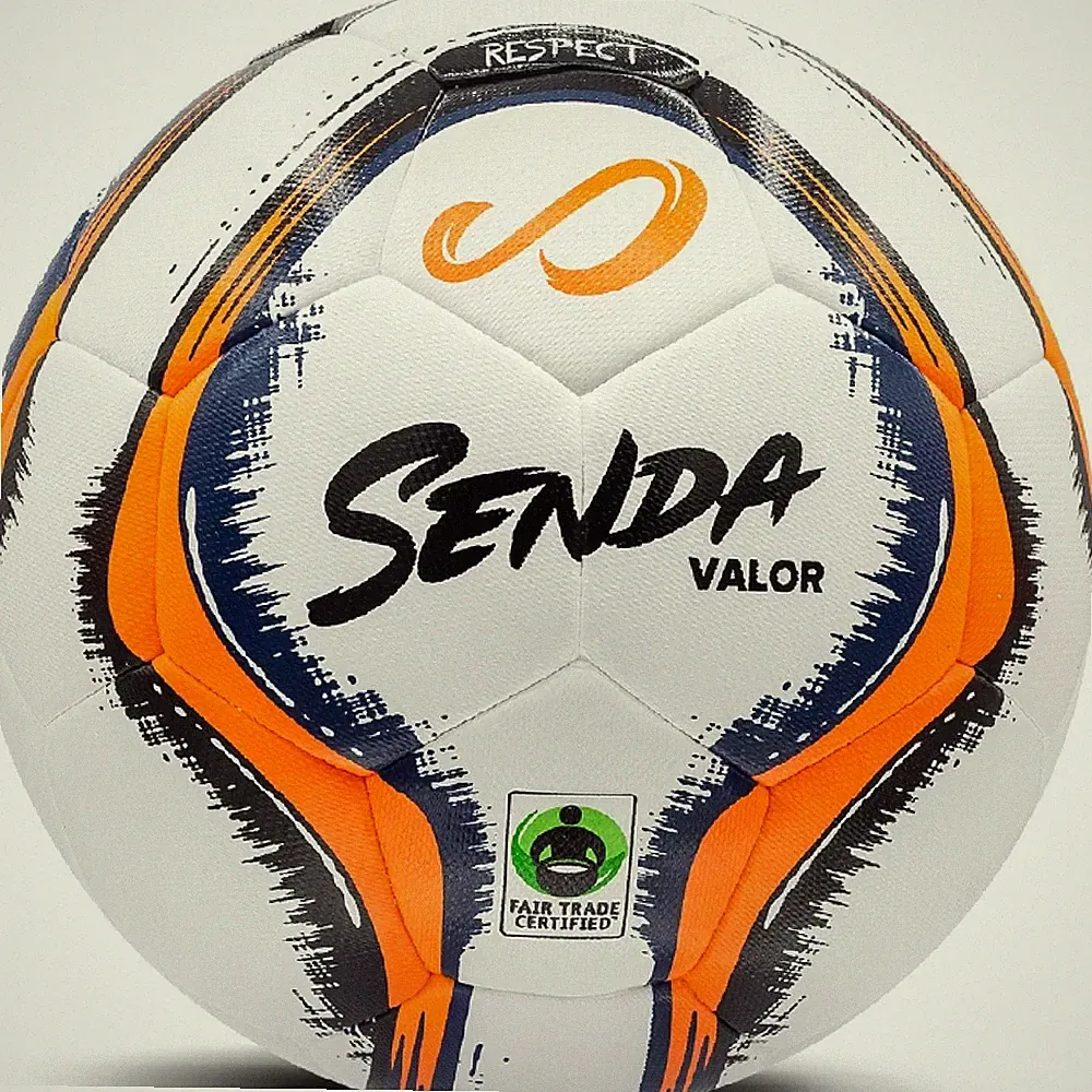 Senda Valor Premium Match Soccer Ball, Fair Trade Certified, Orange/Navy Blue