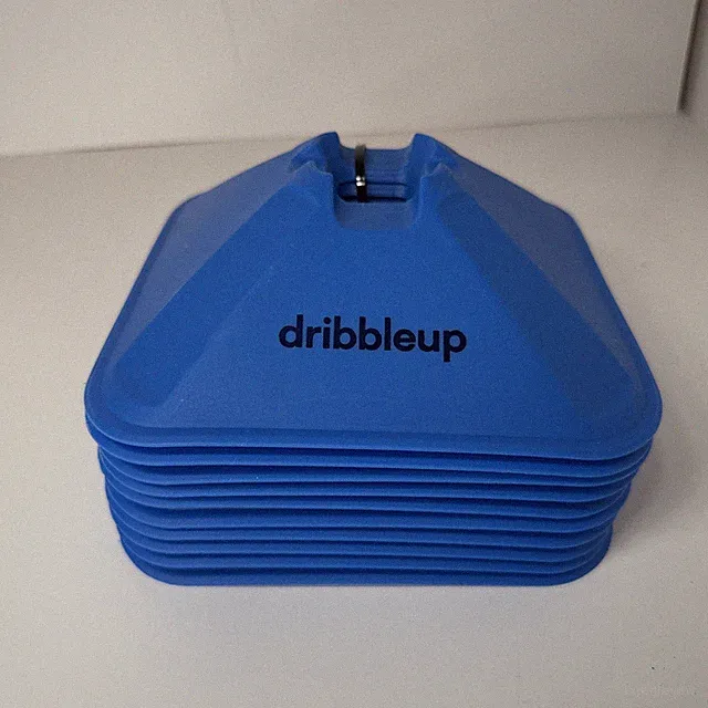Set Of 10 Dribbleup Square Soccer Agility Blue Cones