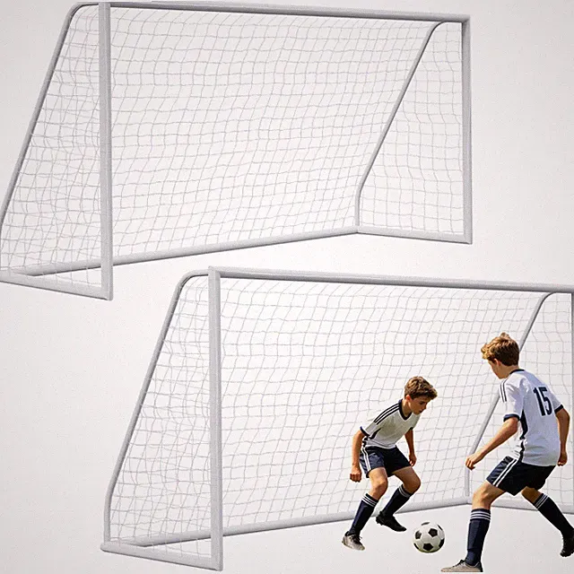 Set of 2 8x5 ft Soccer Goals for Backyard Kids & Adults Training Net w/PVC Frame