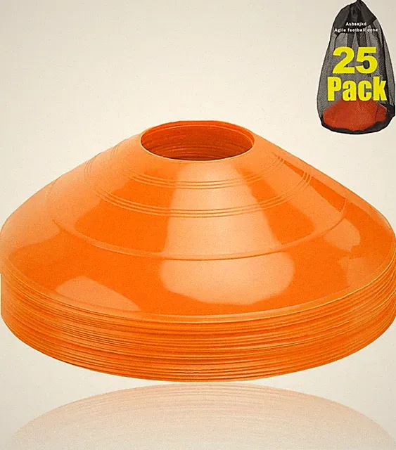(Set of 25/50/100 - Agility Soccer Cones with Carry Bag and for ， Football Cones