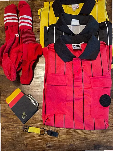 set of 3 soccer jerseys with soccer socks and cards