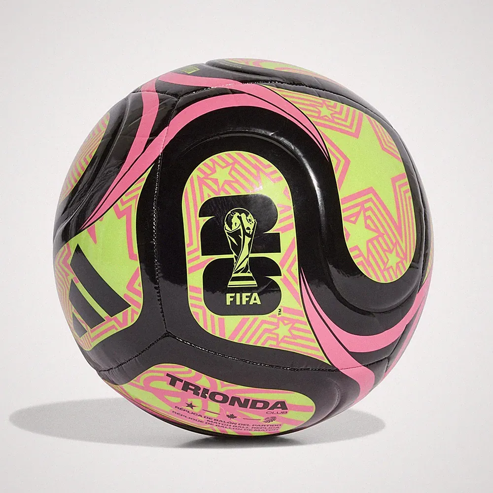 Share Soccer Ball Adidas World Cup Unisex Adult Black Lucid Lemon Pink