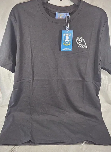 Sheffield Wednesday FC Football Club Essential Retro T-Shirt - Black - XL