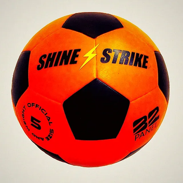 ShineStrike Light up LED Soccer Ball - Orange - Size 5 - Batteries&Pump included