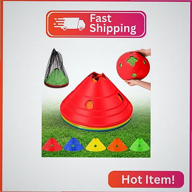 ShinyRelief 20 Pieces Jumbo Soccer Cones Big Training Disc Cone, Multicolor