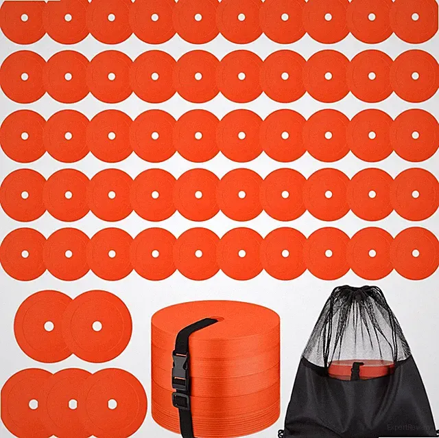 Silipull 6 Inch Flat Cones Spot Markers Non-Skid Floor Hole Soccer Cones Field