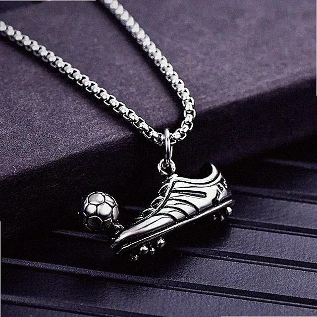 Silver Soccer Cleat & Ball Necklace, Football, Futball Pendant - MLS, World Cup