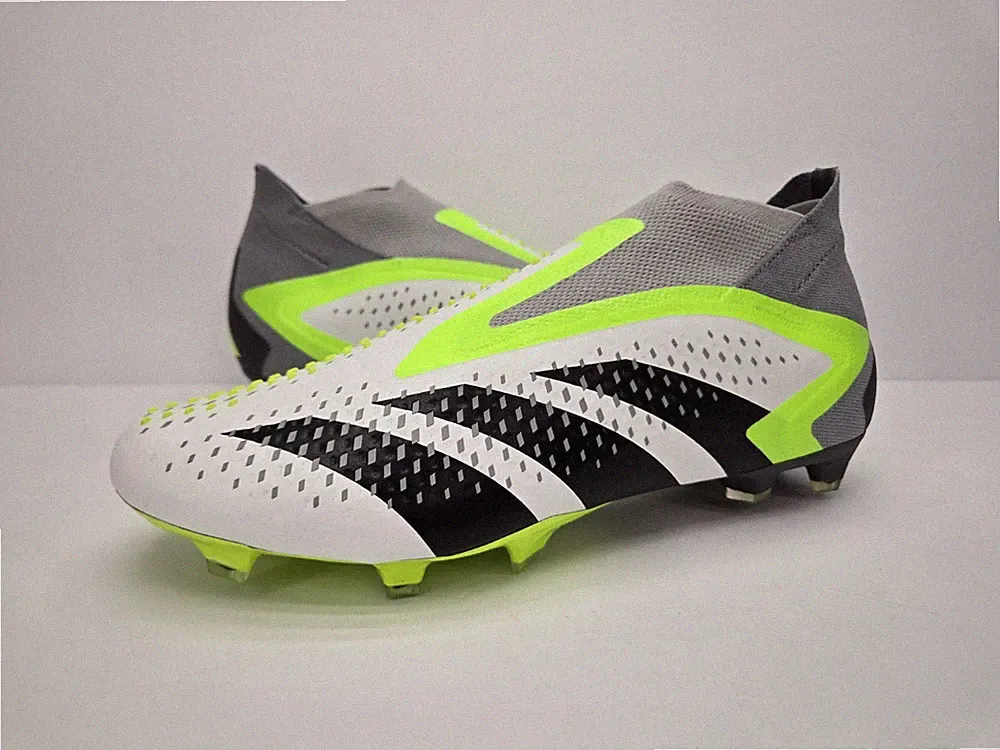Size 10 Adidas Men's Predator Accuracy+ FG Soccer Cleats White Black Volt GZ2604
