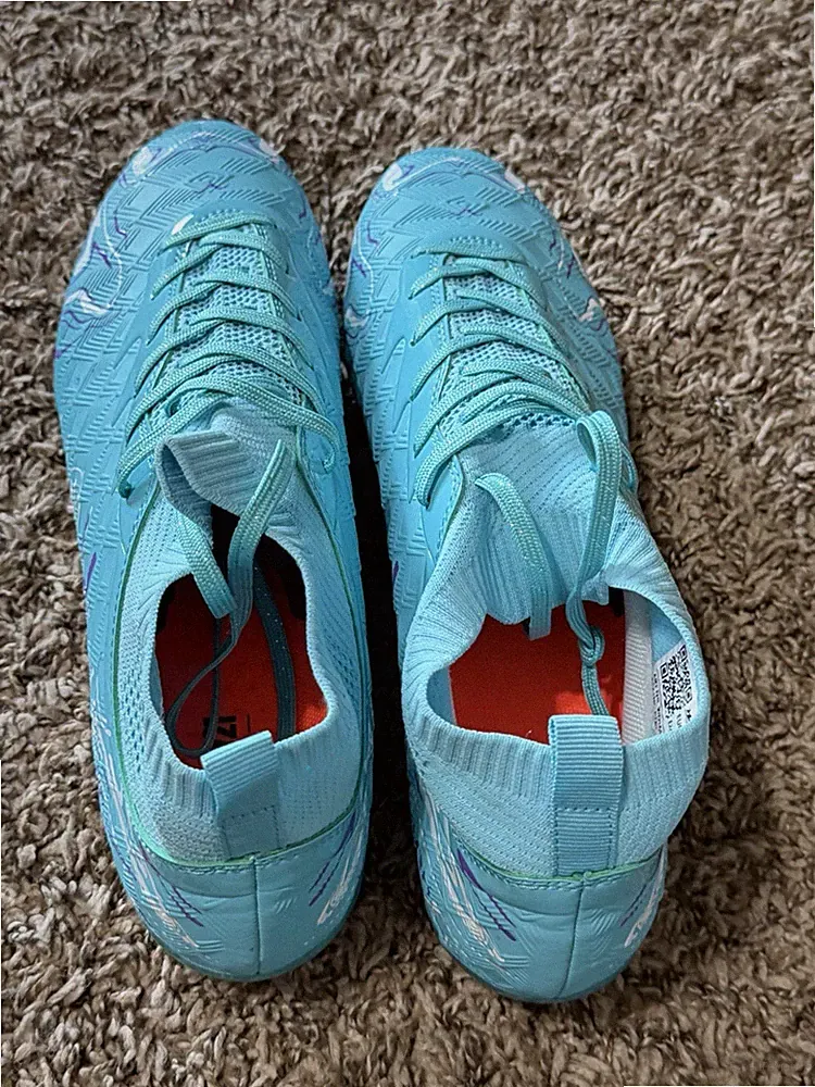 Size 10 - Soccer Cleats (Turquoise/Purple/White)