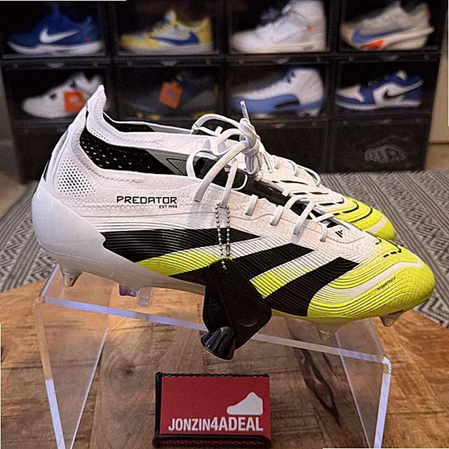 Size 11.5 US Adidas Predator Elite SG JI1067 White Green Men’s Soccer Cleats