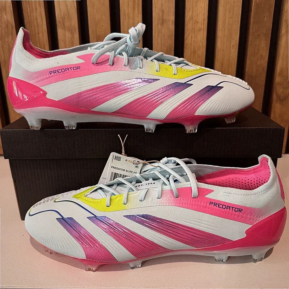 SIZE 11 MENS adidas Predator Elite FG Icon Pack Blue Pink Soccer Cleats IE3950
