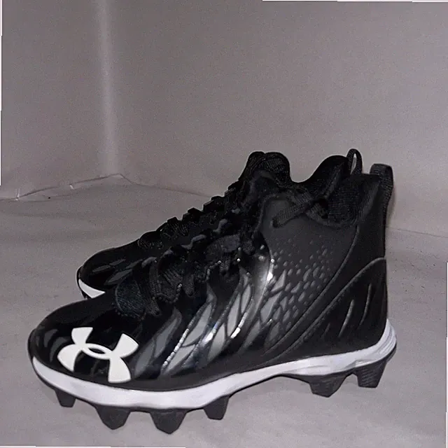Size 11k- Under Armour Spotlight Fran RM Jr Cleats White/Black