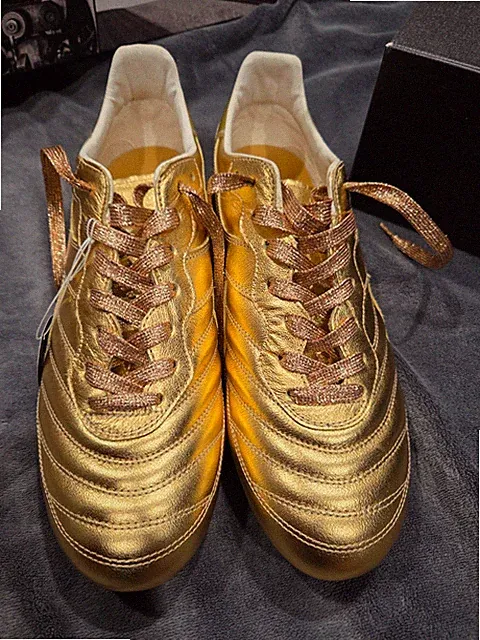 Size 12.5 Diadora Brasil Italy OG LT MDU FG Firm Ground Soccer Cleats - Gold