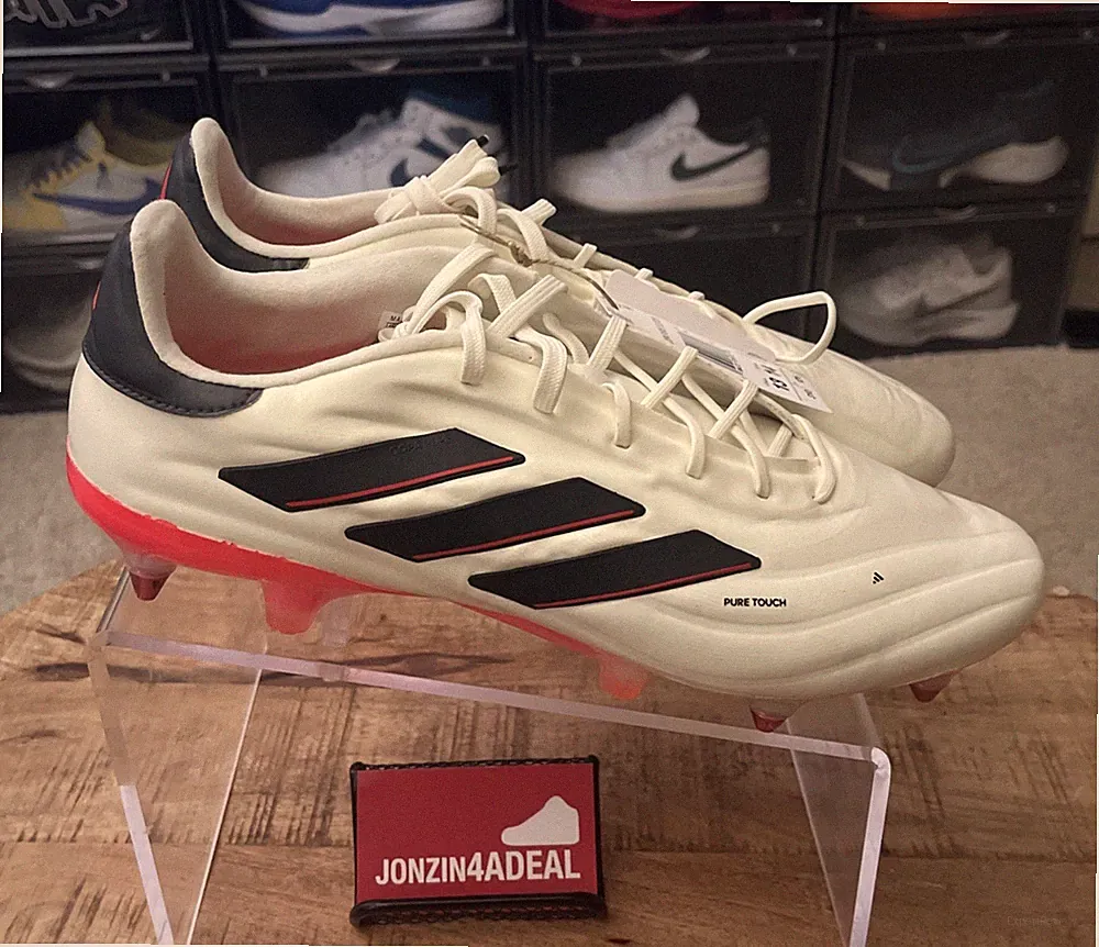 Size 13 Adidas Copa Pure II Elite SG Ivory Black Soccer Cleats Men's IE4982