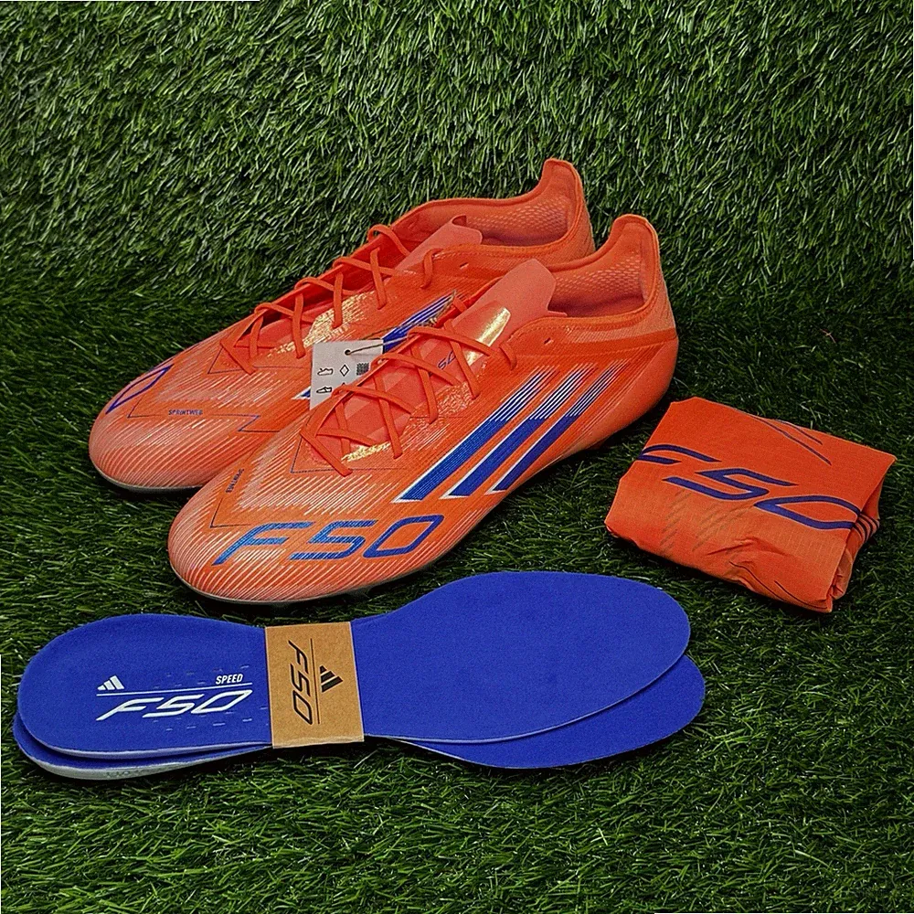Size 13 - Mens Adidas F50 Elite AG Soccer Cleats Beam Orange Blue - JH7637