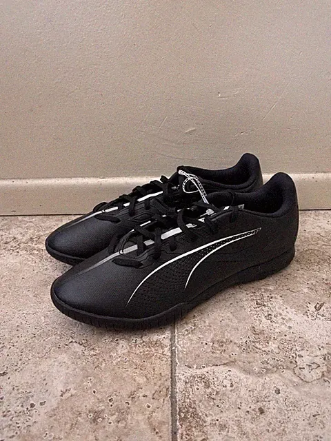 Size 13 - PUMA Ultra 5 Play Turf Soccer Cleats Black White New! 107905-02