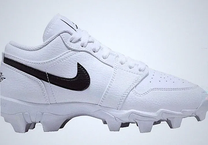 Size 2.5 - Air Jordan 1 Low Kids' Multisport Cleats HF6885-100 White Black