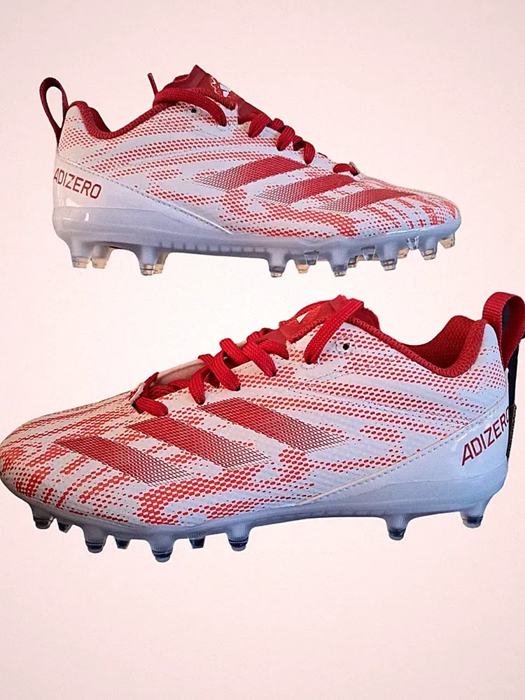 Size 4.5Y Adidas Adizero Electris ID1469 Power Red and White Cleats