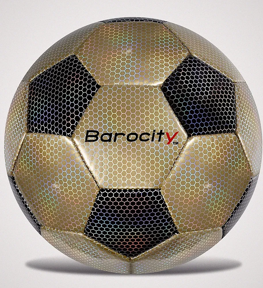 Size 4 Black and Gold Soccer Ball Premium Indoor/Outdoor with Iridescent Hex