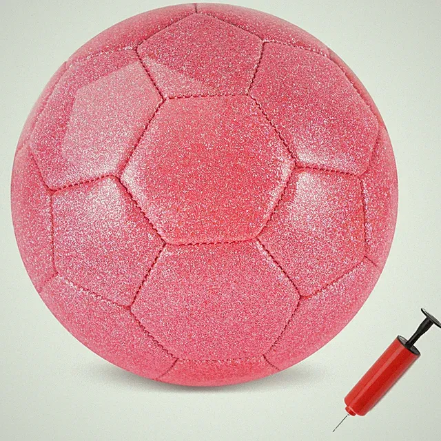 Size 4 Pink Glitter Soccer with Pump Sets Soccer Multiple Size for Aged 4-8 8...