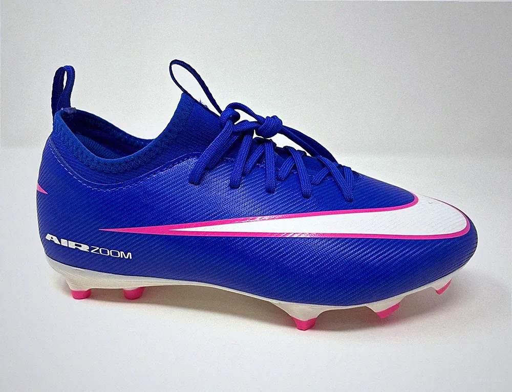 Size 5.5 Nike Mercurial Air Zoom Youth Soccer Cleats Molded Studs Blue White