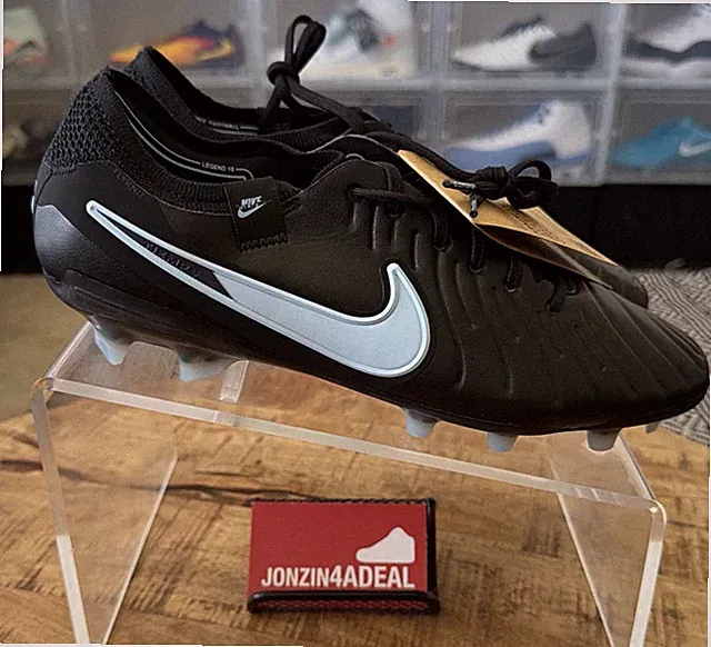 Size 5.5 Nike Tiempo Legend 10 Elite FG Black Blue Soccer Cleats DV4328-003