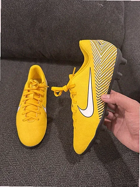 Size 5.5Y - Nike Mercurial Vapor 12 Pro FG Yellow ACC Youth Soccer Cleats Neymar