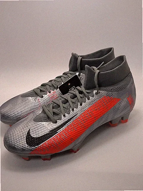 Size 5 Nike Mercurial Superfly 7 Pro FG Soccer Cleats Metallic Grey Crimson Mens