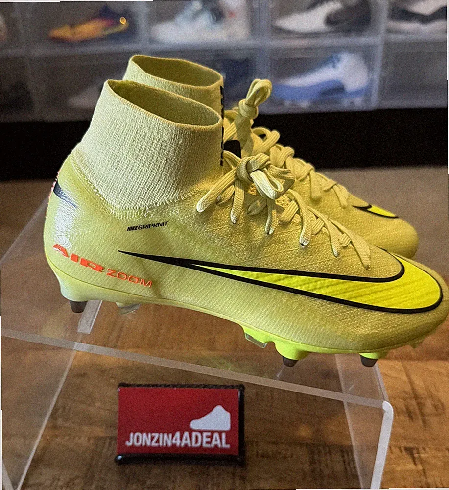 Size 5 Nike Zoom Mercurial Superfly 10 Elite SG High Volt Cleats HJ3717-300